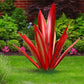 Metal Agave Sculpture with Weather-Resistant Steel and Rustic Metallic Finish, Large