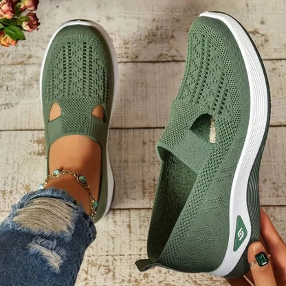 Mesh Sneakers with Cushioned Insole and Shock Absorbing Sole for Women