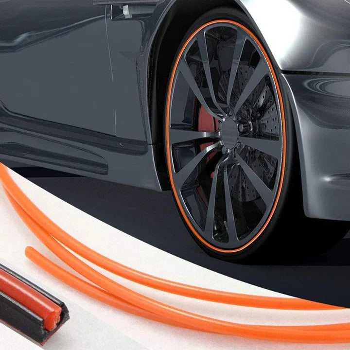 Wheel Rim Protector Strip with High-Tack Adhesive and 8-Meter Roll, Trim-to-Fit Universal