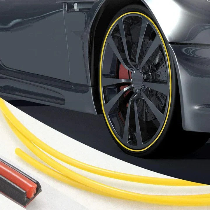 Wheel Rim Protector Strip with High-Tack Adhesive and 8-Meter Roll, Trim-to-Fit Universal