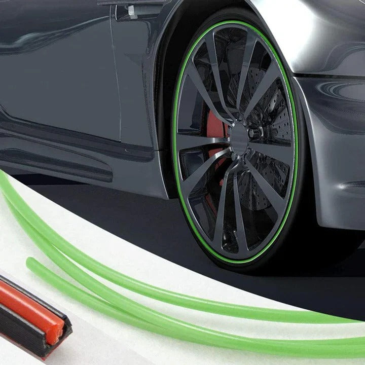 Wheel Rim Protector Strip with High-Tack Adhesive and 8-Meter Roll, Trim-to-Fit Universal