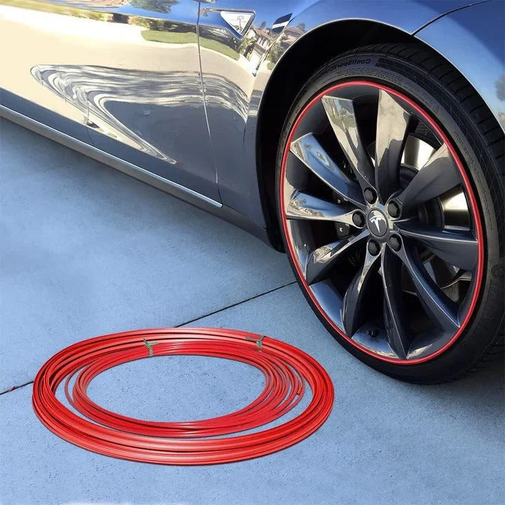 Wheel Rim Protector Strip with High-Tack Adhesive and 8-Meter Roll, Trim-to-Fit Universal