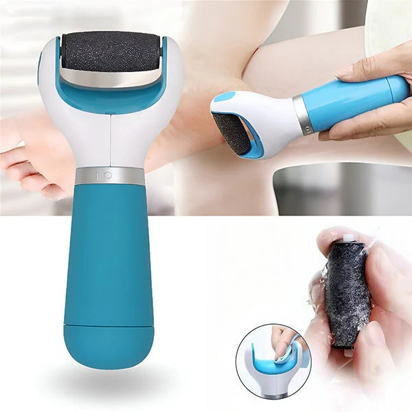 Rechargeable Foot File with Rotating Abrasive Head and Detachable Design