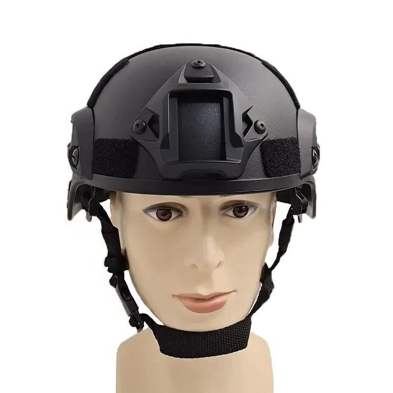 Protective Helmet with ABS Shell and Side Rail Mounts for Airsoft Training
