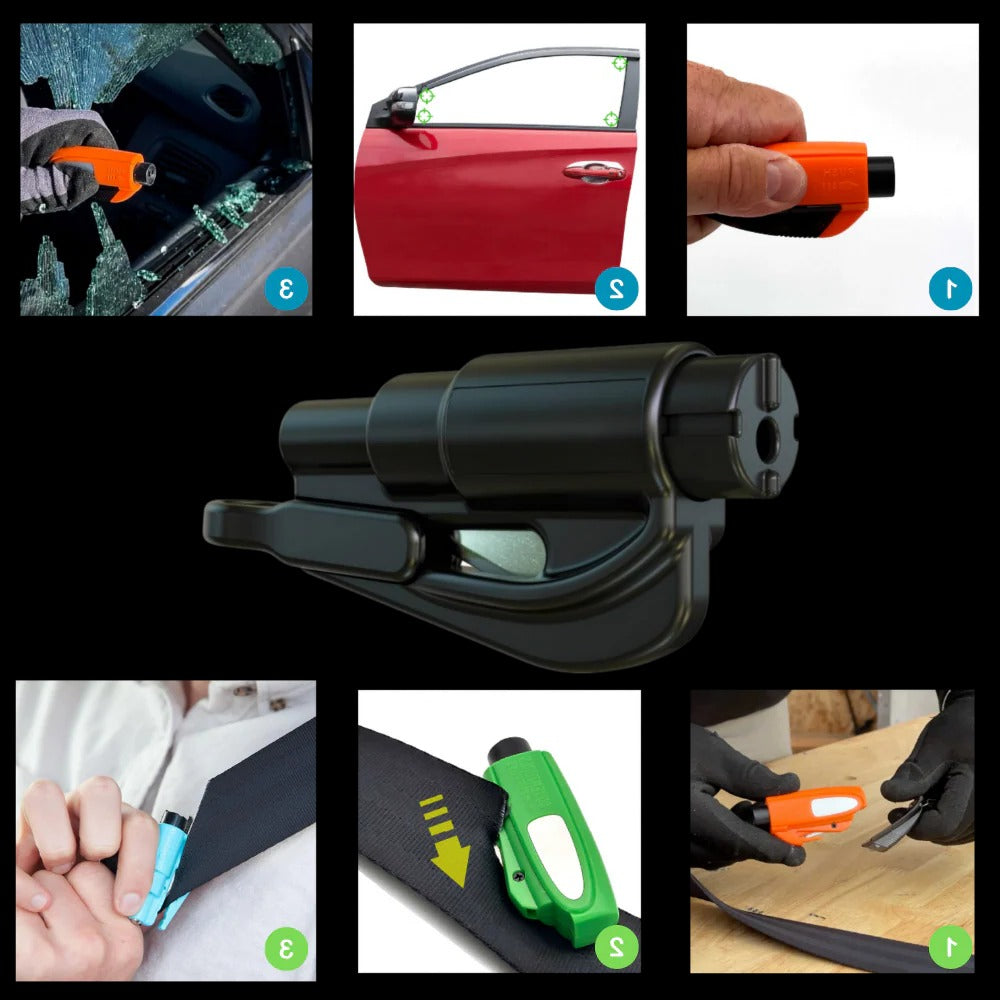 Car Emergency Escape Tool with Window Breaker and Seatbelt Cutter