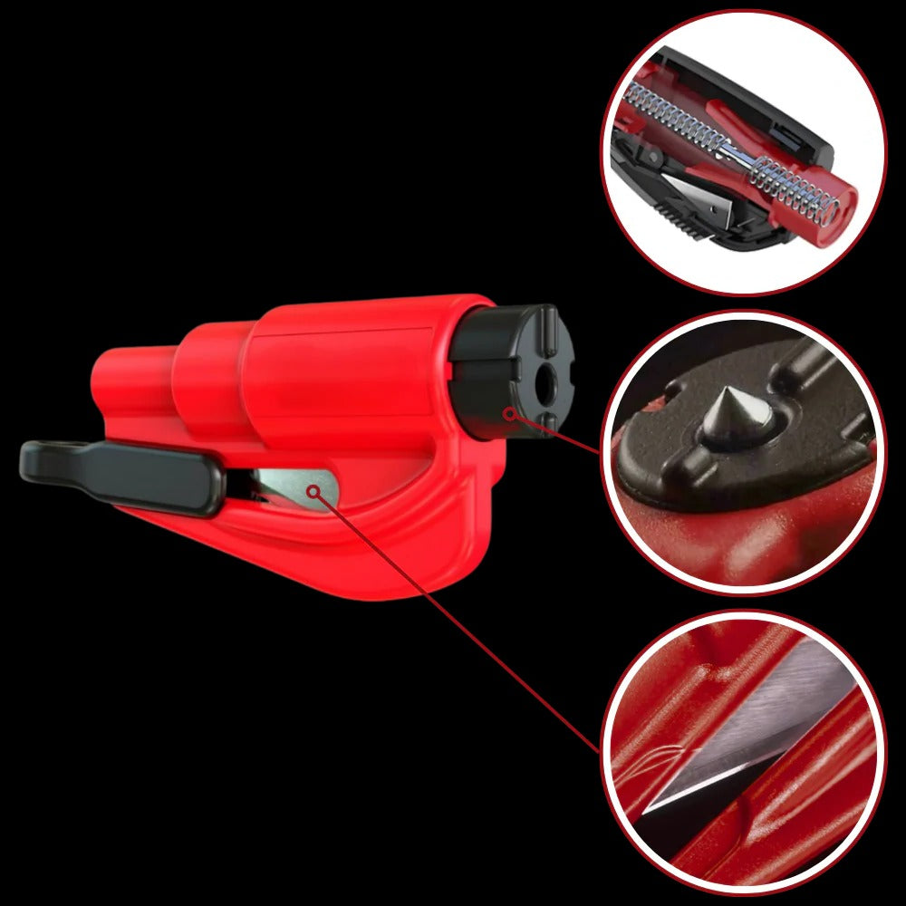 Car Emergency Escape Tool with Window Breaker and Seatbelt Cutter