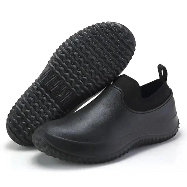 Slip-On Work Shoes with Water-Resistant Upper and Non-Slip Outsole, Cushioned Insole