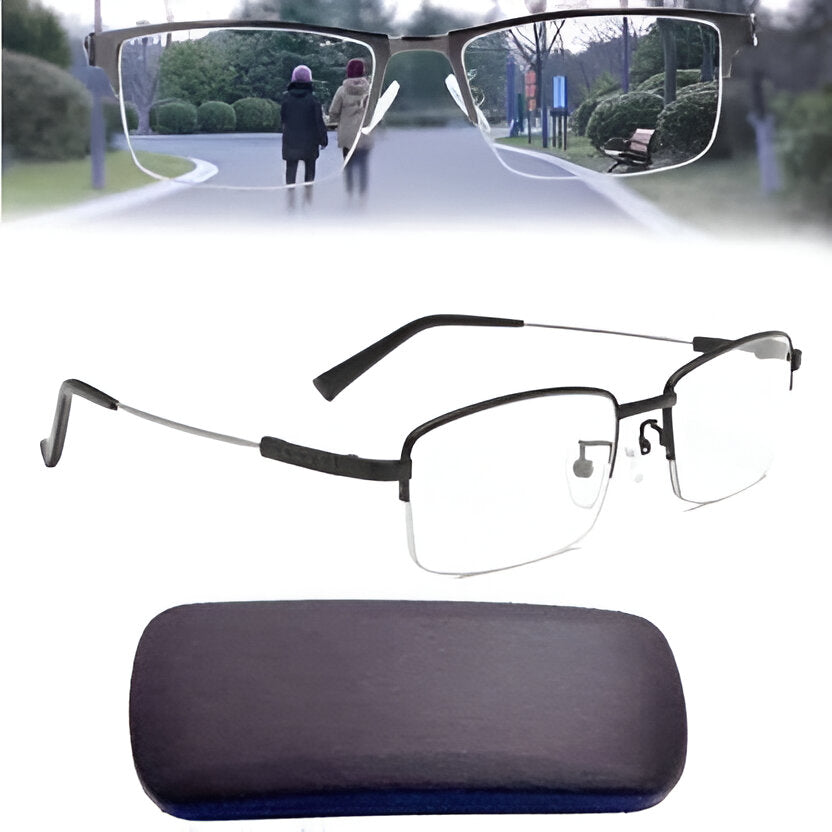 Progressive Glasses with Photochromic Tint and Anti-Reflective Coating, Lightweight Frame