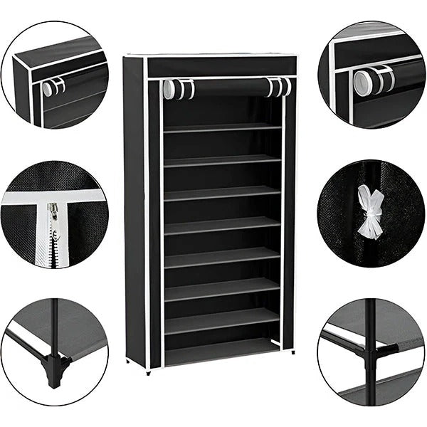 Vertical Shoe Rack with Non Slip Base and Tool Free Assembly, 30 Pair Capacity