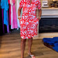 Belted Midi Dress with Wide Sleeves and Relaxed Fit
