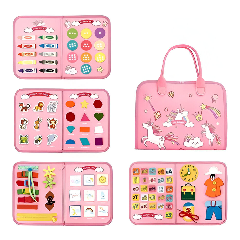 Sensory Board for Toddlers with Interactive Learning Activities and Travel Design