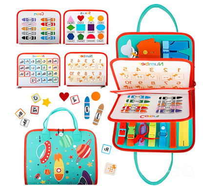 Sensory Board for Toddlers with Interactive Learning Activities and Travel Design