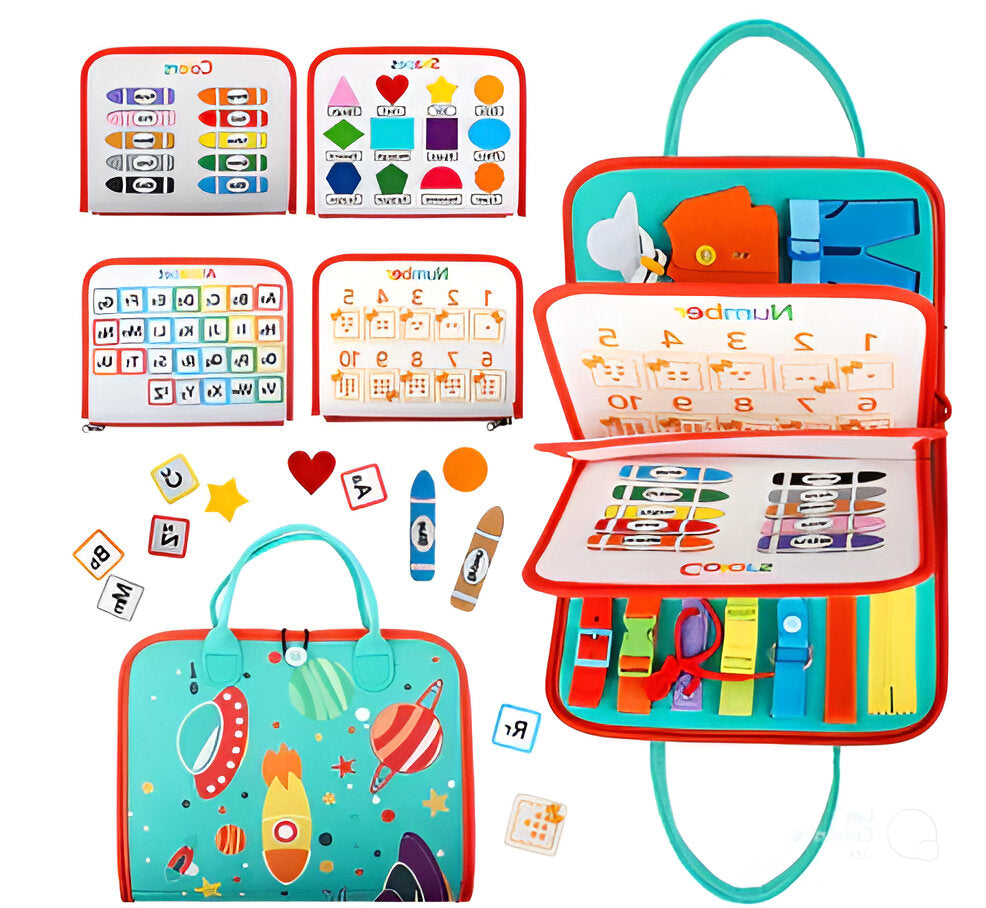 Sensory Board for Toddlers with Interactive Learning Activities and Travel Design