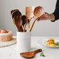 Teak Kitchen Utensil Set with Food-Safe Finish and Rounded Pan-Safe Edges, 4-Piece