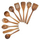 Teak Kitchen Utensil Set with Food-Safe Finish and Rounded Pan-Safe Edges, 4-Piece