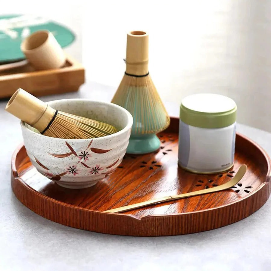Matcha Tea Set with Bamboo Whisk and Measuring Spoon, Ceramic Bowl Gift Box