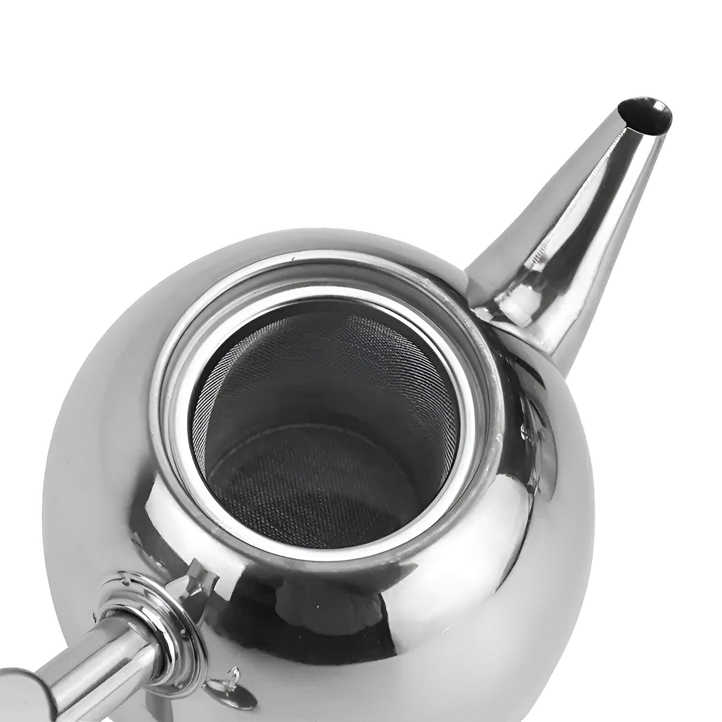 Stainless Steel Teapot with Built-In Strainer and Drip-Resistant Spout, 33oz All Vera Mart
