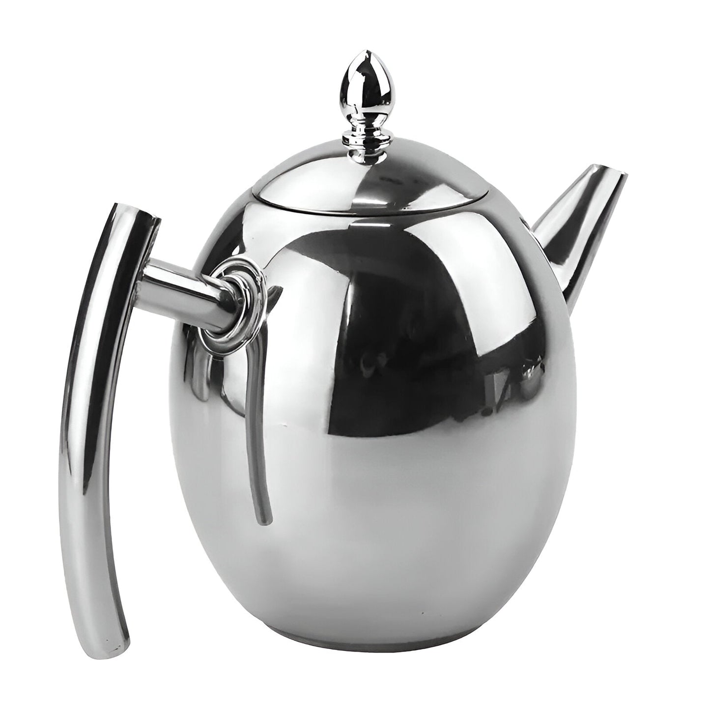 Stainless Steel Teapot with Built-In Strainer and Drip-Resistant Spout, 33oz All Vera Mart