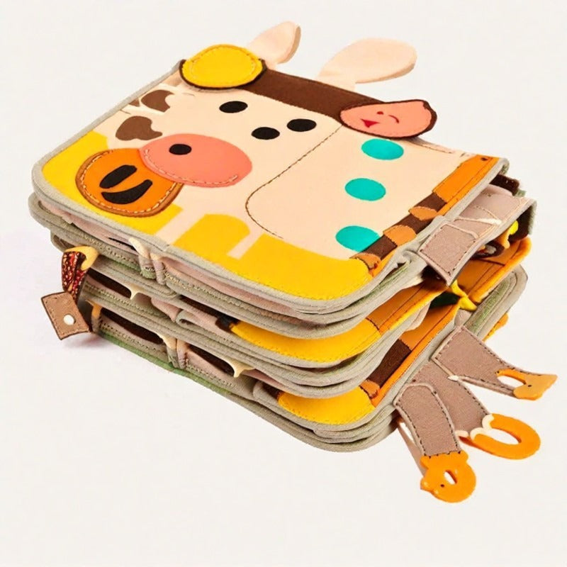 Interactive Activity Book with Multiple Textures and Carry Handle for Toddlers