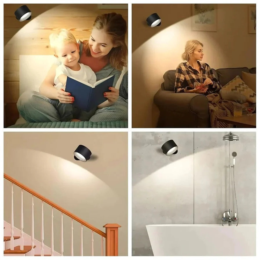 Magnetic Rechargeable Wall Light with 360° Rotation and Touch Controls, USB-C Charging