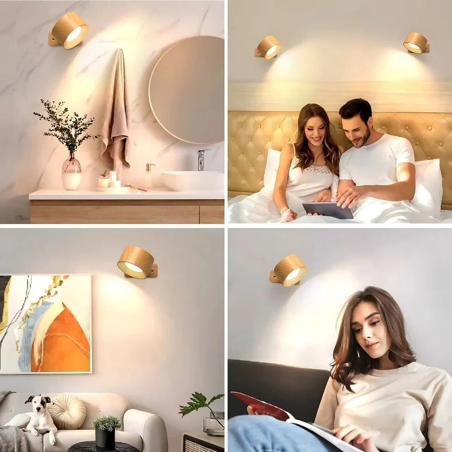 Magnetic Rechargeable Wall Light with 360° Rotation and Touch Controls, USB-C Charging