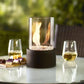 Ethanol Tabletop Fireplace with Glass Cylinder and Flame Snuffer