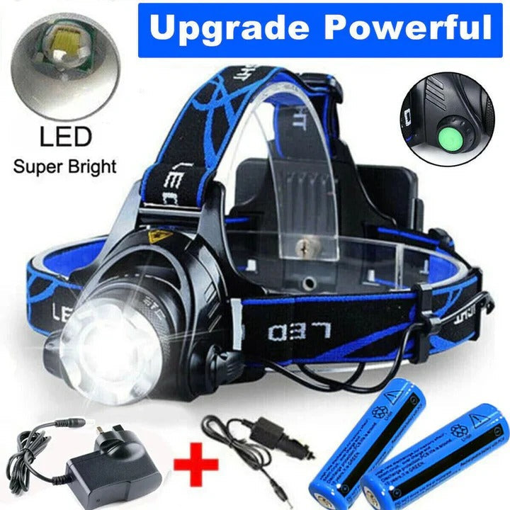 LED Headlamp with Dual Beam Modes and Adjustable Strap, 990000 Lumens