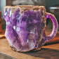 Crystal Textured Coffee Mug with Reflective Mineral Surface and Polished Handle