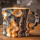 Crystal Textured Coffee Mug with Reflective Mineral Surface and Polished Handle