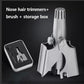 Nose Hair Trimmer with Manual Twist Mechanism and Ergonomic Grip, Stainless Steel