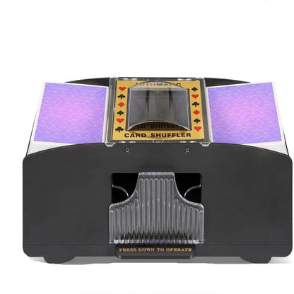 Automatic Card Shuffler with Dual Deck Capacity and Battery Power, Compact Portable Size