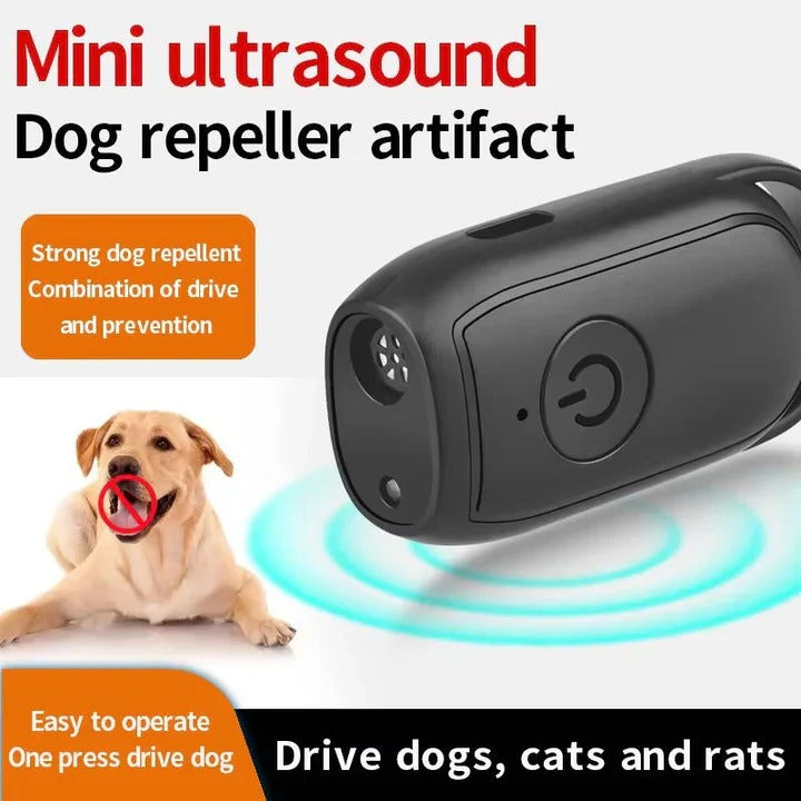 Ultrasonic Dog Repeller with Single-Button Control and 10-Yard Range, Pocket Size