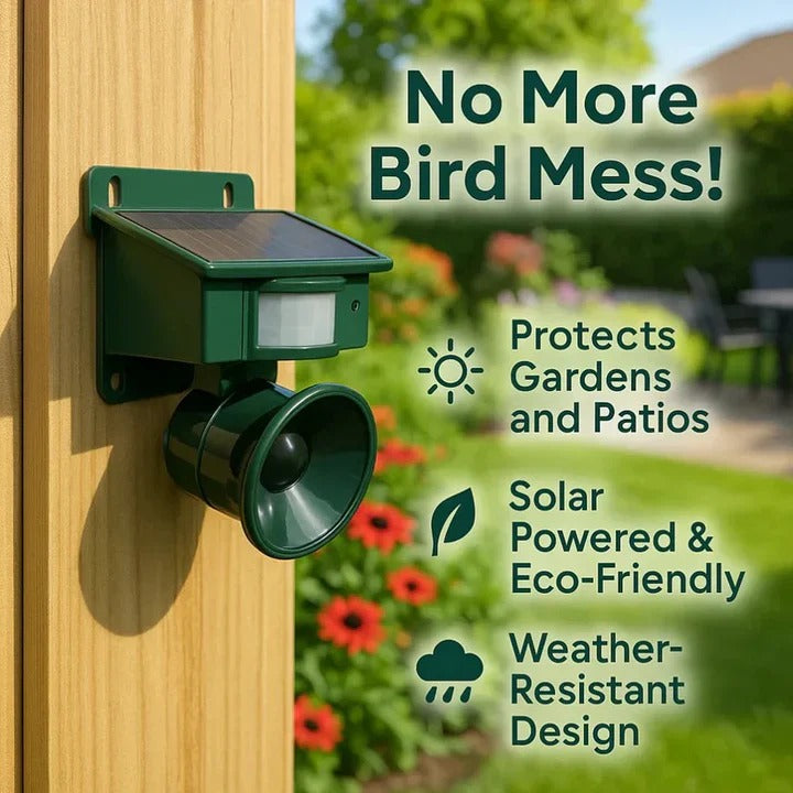Bird Repeller with Motion Sensor and Adjustable Sensitivity, Weather-Resistant