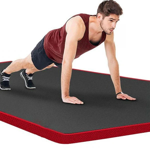 High Density Exercise Mat with Textured Non Slip Surface and Joint Protection