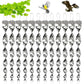 Reflective Bird Deterrent Spiral Rods with Wind Rotation and Hanging Cord, 12/24 Pack