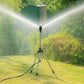 Rotating Tripod Sprinkler with Dual Nozzles and 360-Degree Coverage