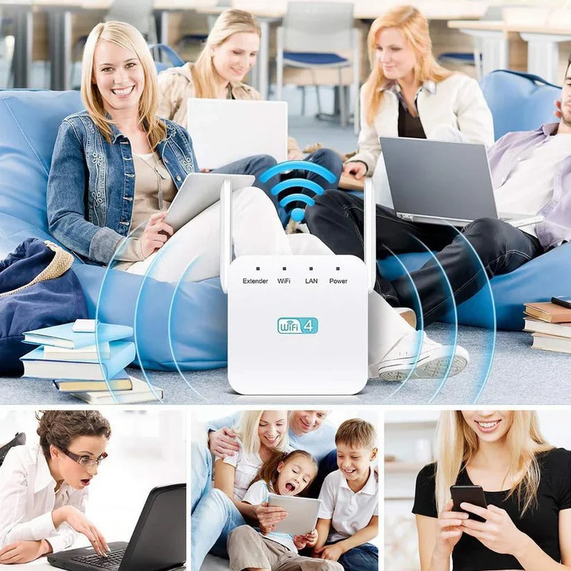 Dual Antenna WiFi Repeater with 300 Mbps and 300 Square Meter Coverage