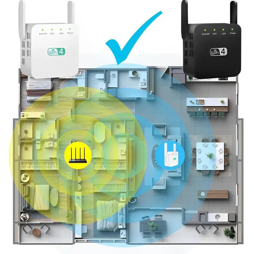 Dual Antenna WiFi Repeater with 300 Mbps and 300 Square Meter Coverage