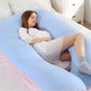 Full Body Pillow with Adjustable Shredded Foam and U-Shaped Support, Jersey Cover