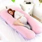 Full Body Pillow with Adjustable Shredded Foam and U-Shaped Support, Jersey Cover