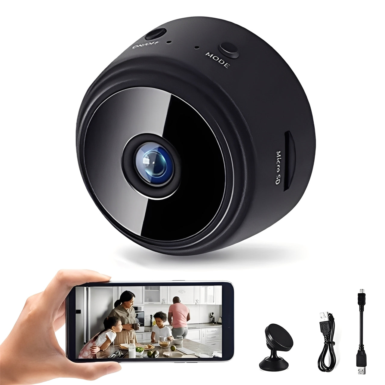 1080P Mini Wireless Camera with Magnetic Mount and Night Vision, Motion Alerts