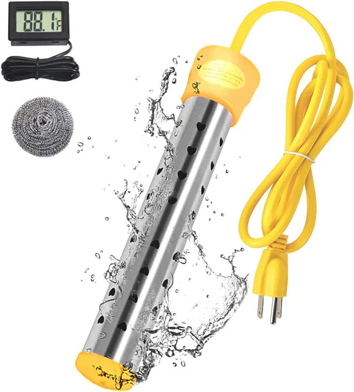 Immersion Water Heater with Guarded Heating Element and Insulated Handle, 220V Kit