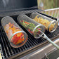 Rotisserie Grill Basket with Movable Door and 360 Degree Rotation, Stainless Steel Mesh