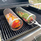 Rotisserie Grill Basket with Movable Door and 360 Degree Rotation, Stainless Steel Mesh