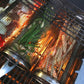 Rotisserie Grill Basket with Movable Door and 360 Degree Rotation, Stainless Steel Mesh