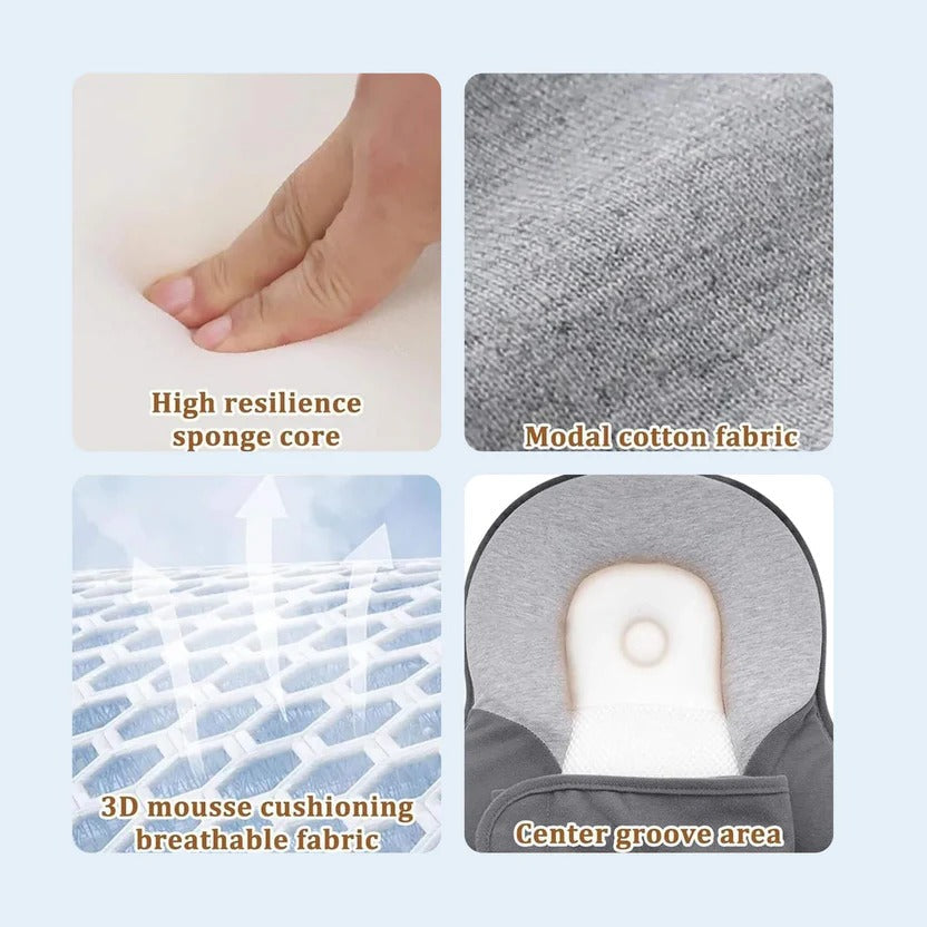 Baby Reflux Sleep Bed with 15-Degree Incline and Adjustable Leg Cushion for Newborns 0-12 Months