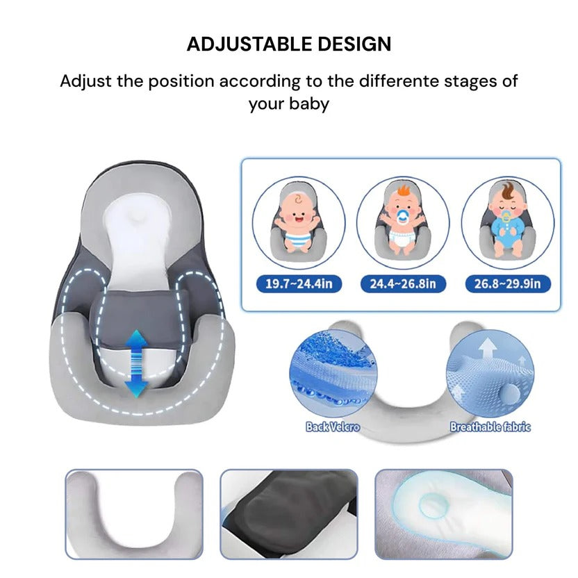 Baby Reflux Sleep Bed with 15-Degree Incline and Adjustable Leg Cushion for Newborns 0-12 Months