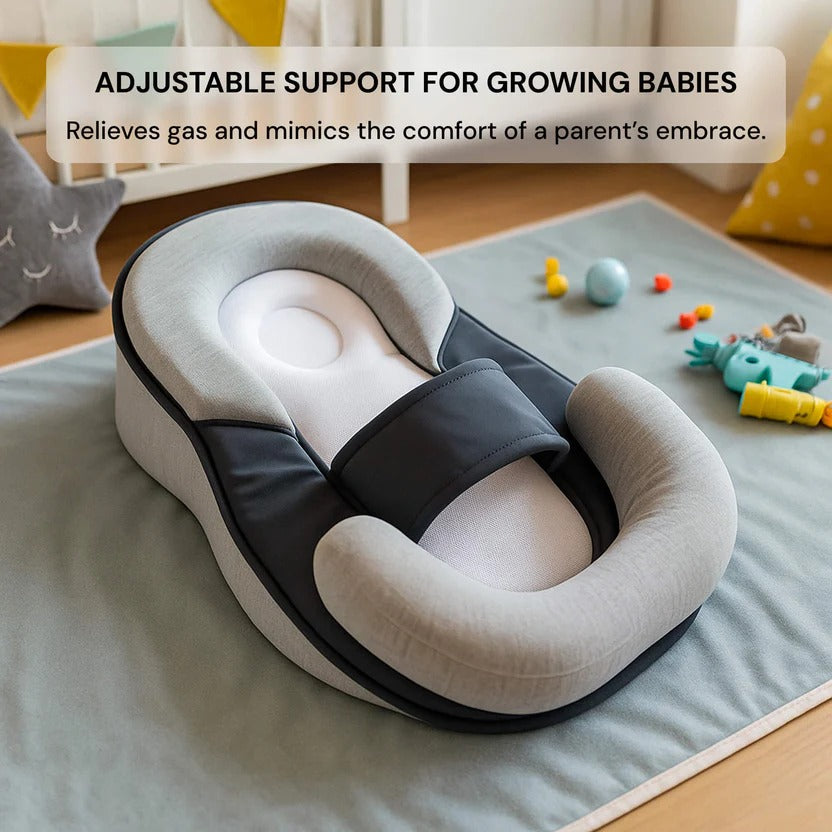 Baby Reflux Sleep Bed with 15-Degree Incline and Adjustable Leg Cushion for Newborns 0-12 Months