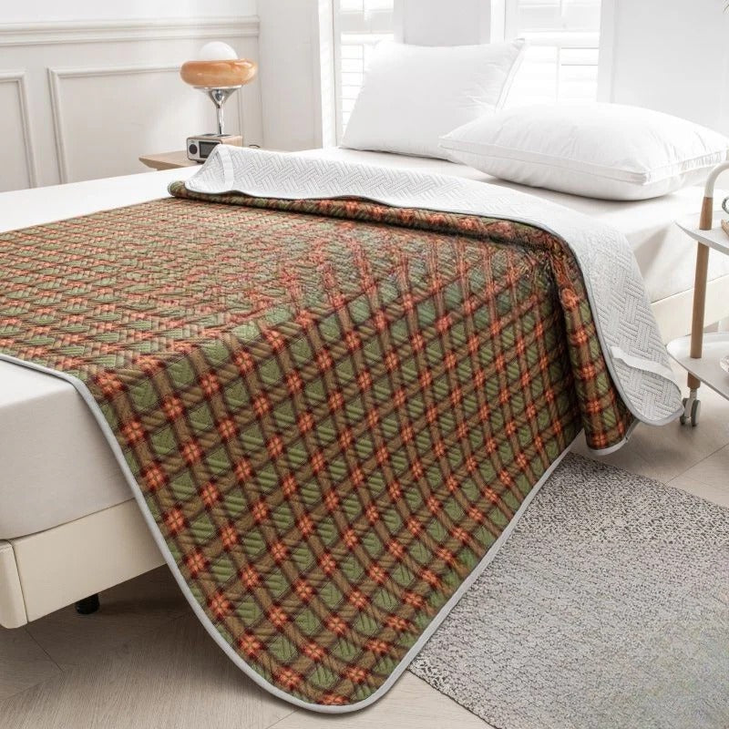 Temperature Regulating Mattress Pad with Quilted Air Channels and Grip Backing