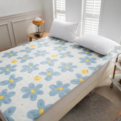 Temperature Regulating Mattress Pad with Quilted Air Channels and Grip Backing